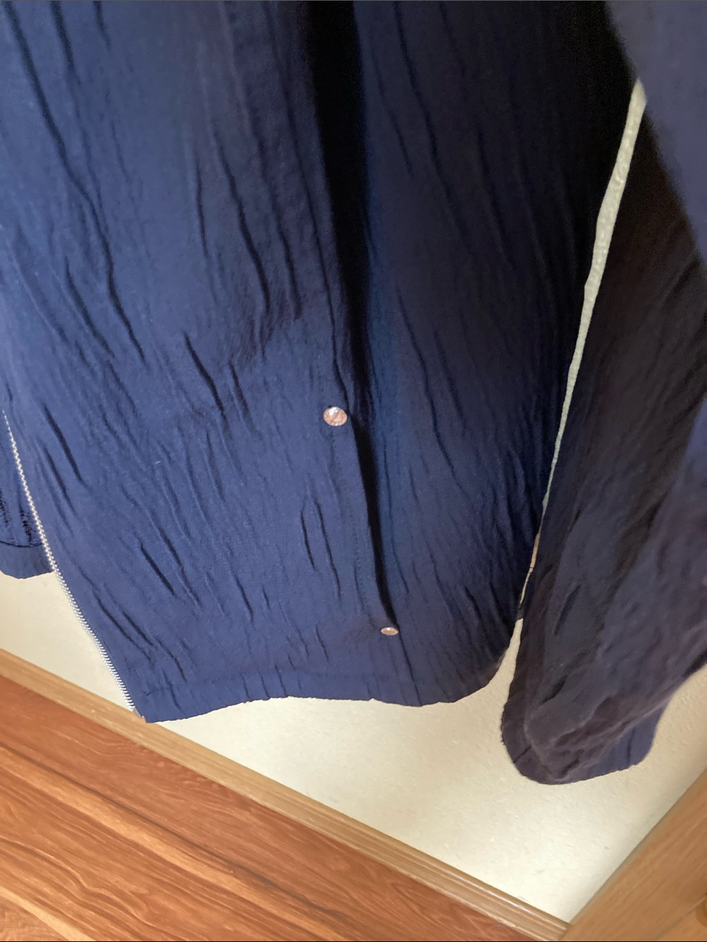 Christopher & Banks Navy Textured Zip Jacket - Picture 4 of 5